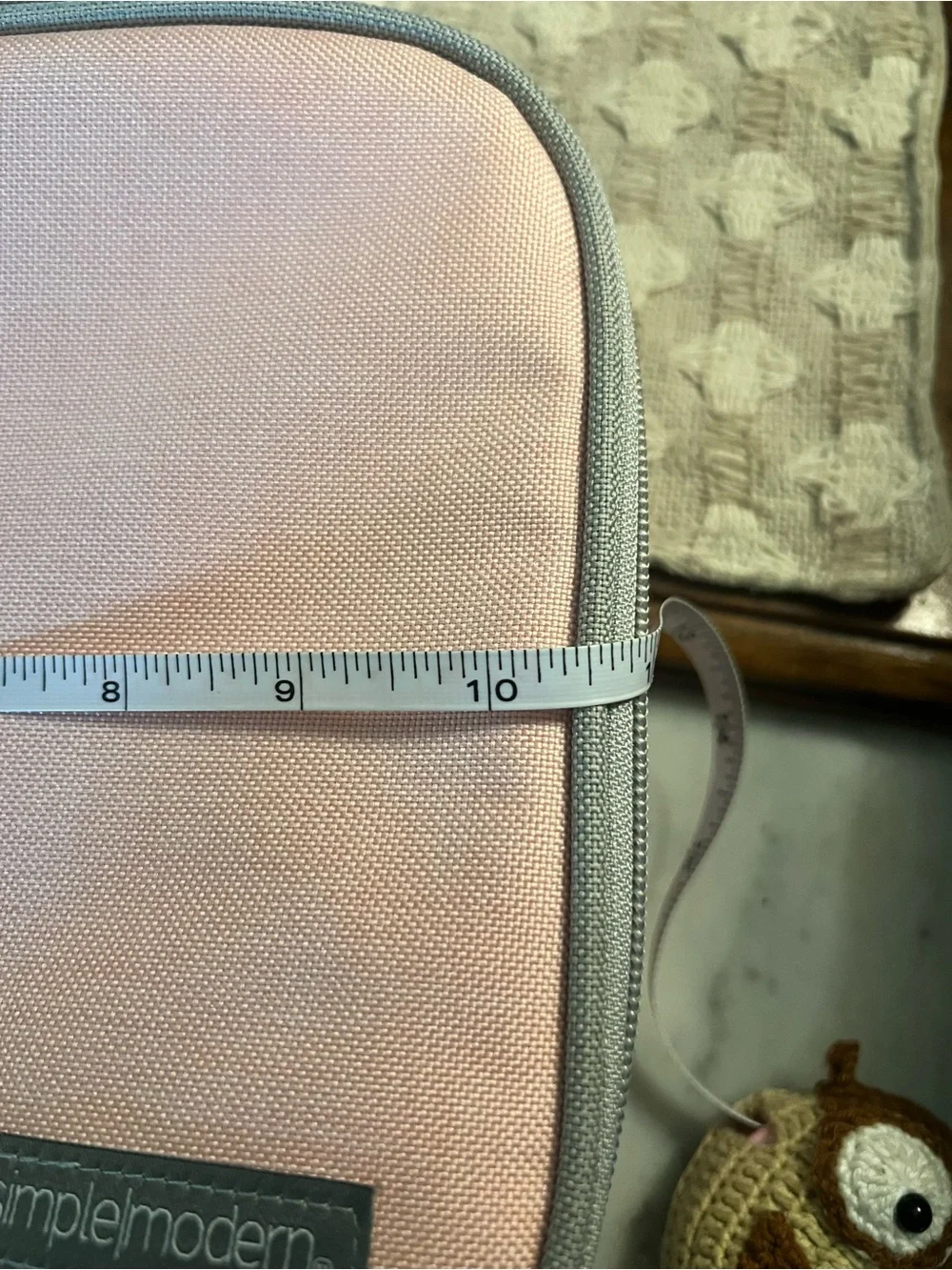 SIMPLE MODERN Classic Hadley Insulated Zip Around Lunch Bag‎ Pink Grey GUC